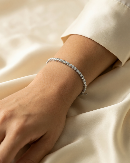 Lab Grown Diamond Tennis Bracelet 14K White Gold 2.17ct