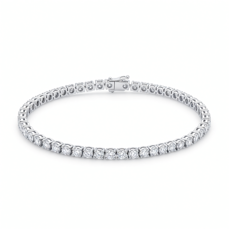Lab Grown Diamond Tennis Bracelet 14K White Gold 4.00 ct