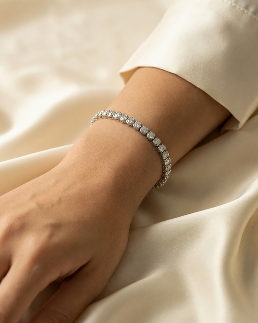 Lab Grown Diamond Tennis Bracelet 14K White Gold 4.00 ct