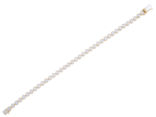 14K Yellow Gold 1.76 CTW Diamond Miracle Mark Bezel Tennis Bracelet