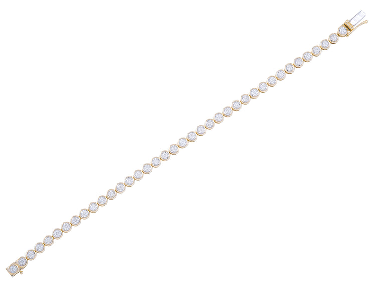 14K Yellow Gold 1.76 CTW Diamond Miracle Mark Bezel Tennis Bracelet