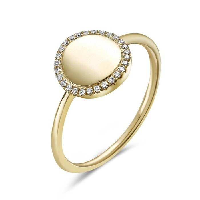 14K Yellow Gold 0.08 CTW Diamond Ring