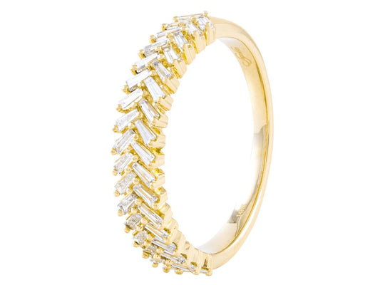 14K Yellow Gold 0.66 CTW Tapered Baguette Diamond Ring
