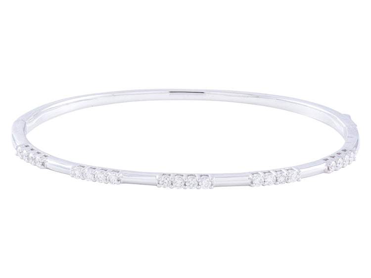 14K White Gold Diamond Bangle Bracelet, 0.67 CTW