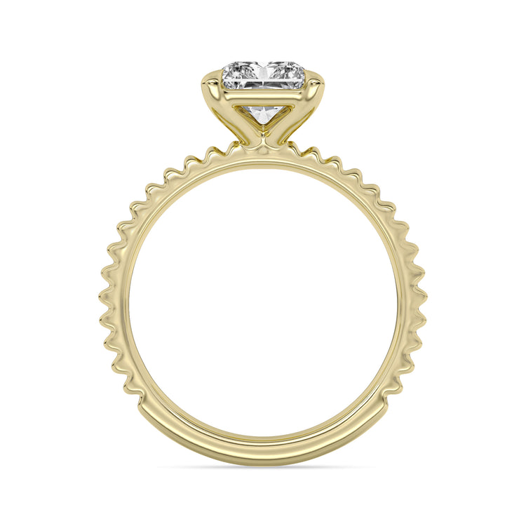 14k Yellow Gold Solitaire Engagement Ring, TrueNorth 2.60 ct Radiant Center, front view
