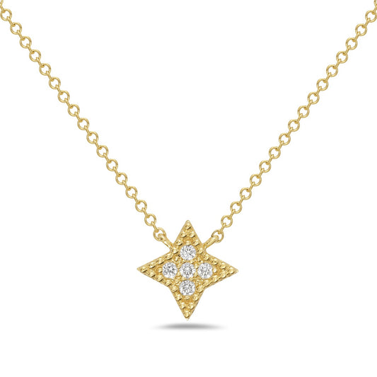 14K Yellow Gold Diamond Necklace .06 CTW