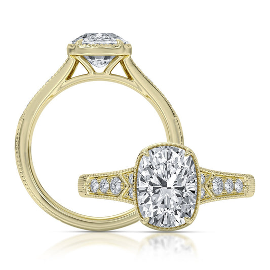 Vow by Lustig 14K Yellow Gold Diamond Semi-Mount Engagement Ring 0.20 CTW