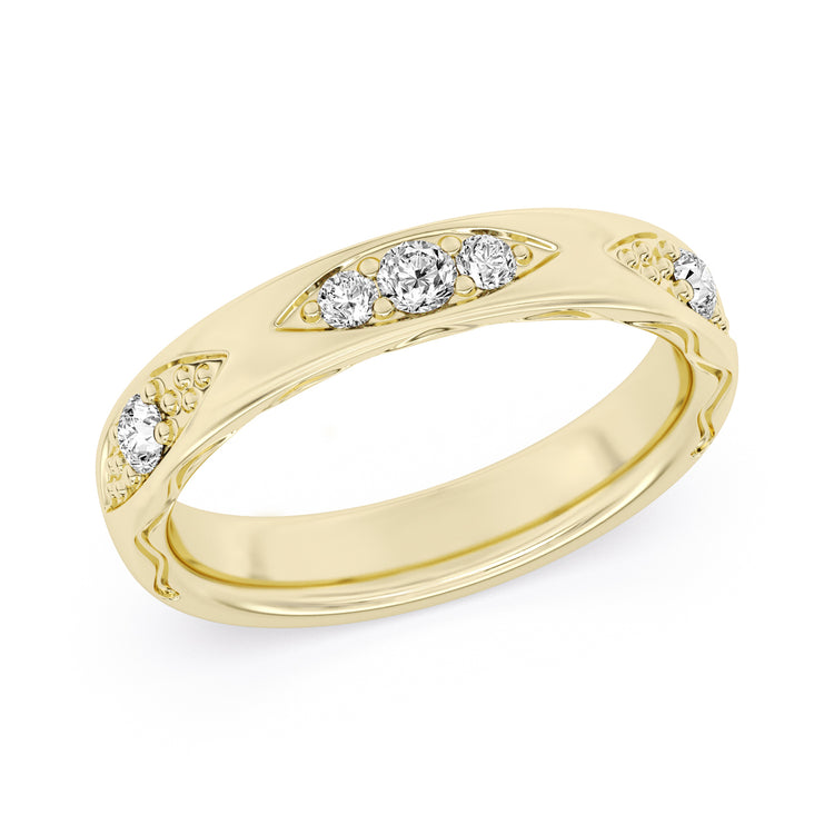 Vow by Lustig 14K Yellow Gold Diamond Wedding Band 0.35 CTW