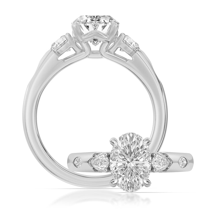 Vow by Lustig 14K White Gold Diamond Semi-Mount Engagement Ring 0.42 CTW