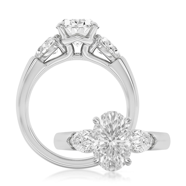 Vow by Lustig 14K White Gold Diamond Semi-Mount Engagement Ring 0.66 CTW