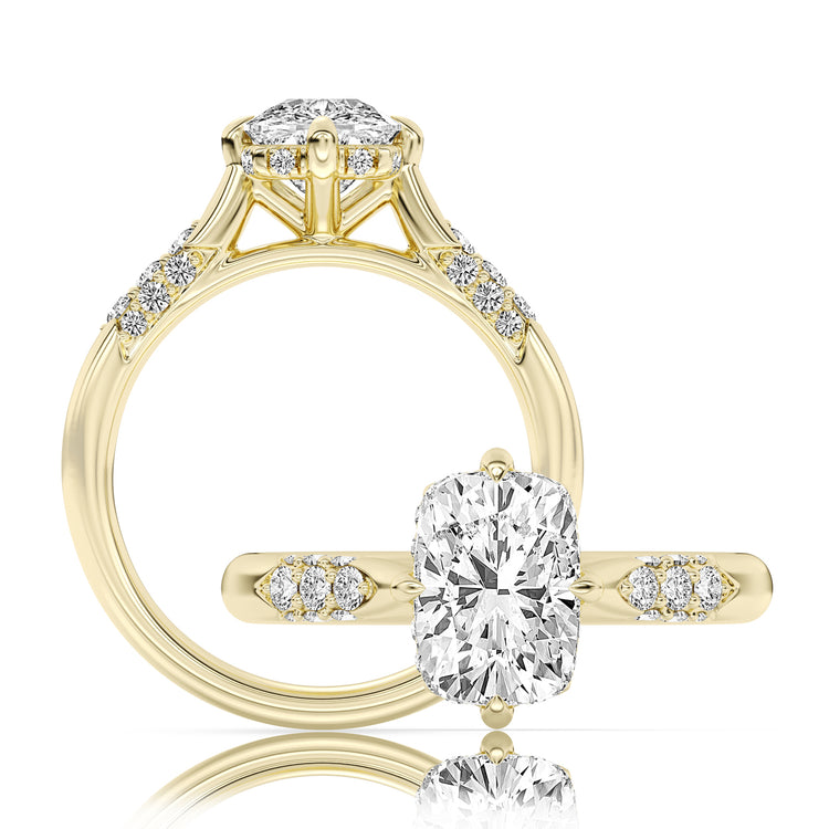 Vow by Lustig 14K Yellow Gold Diamond Semi-Mount Engagement Ring 0.32 CTW
