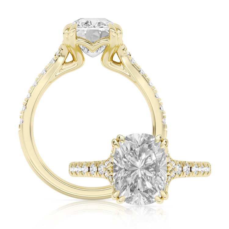 Vow by Lustig 14K Yellow Gold Diamond Semi-Mount Engagement Ring 0.32 CTW