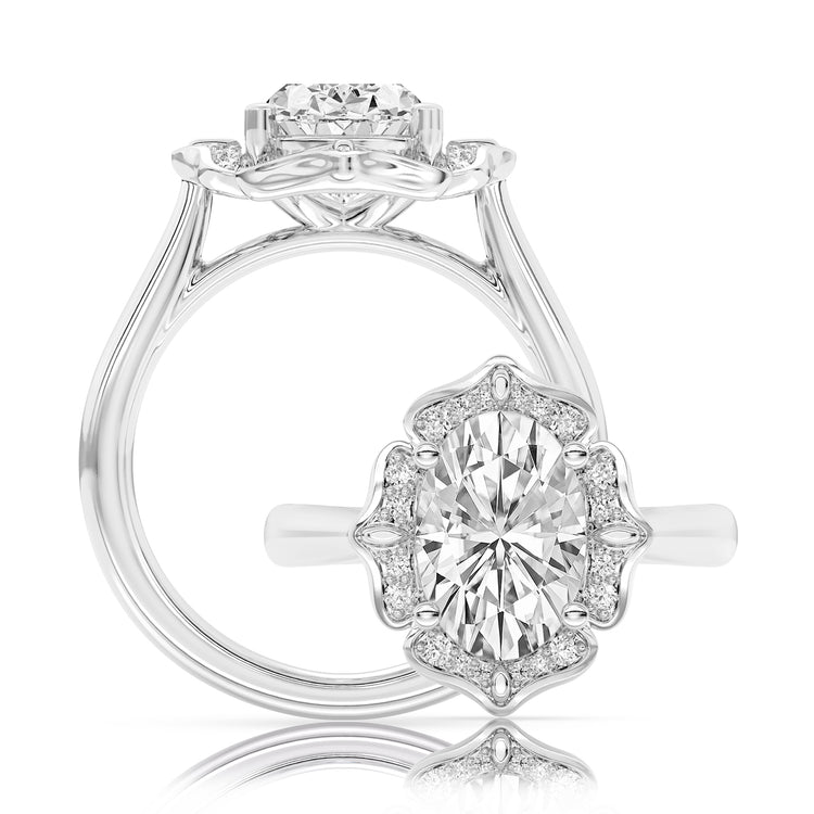 Vow by Lustig 14K White Gold Diamond Semi-Mount Engagement Ring 0.17 CTW