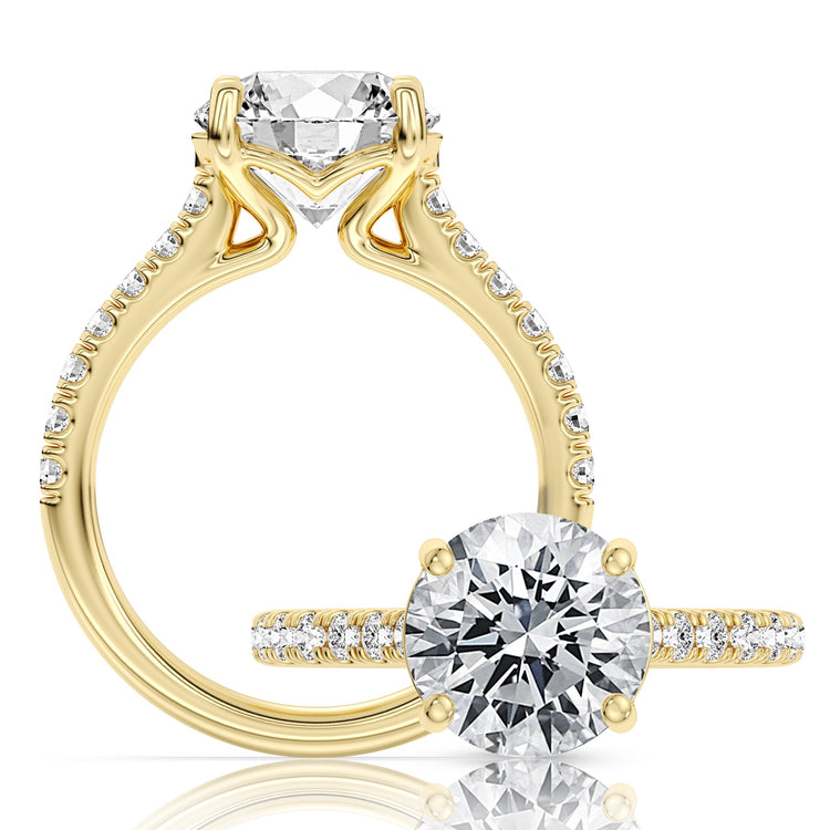 Vow by Lustig 14K Yellow Gold Diamond Semi-Mount Engagement Ring 0.37 CTW