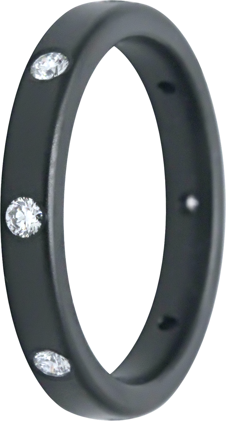3MM Zirconium Band with 8 Lab Grown Diamonds