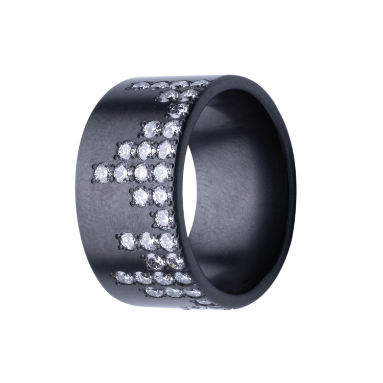 11MM Zirconium Disco-Set Lab Grown Diamond Men's Band