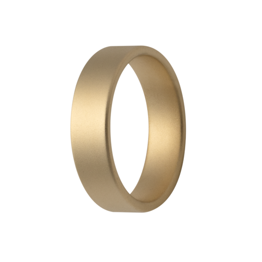 6MM Solid Gold Flat Matte Men's Wedding Band