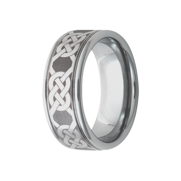 8MM Tungsten Men's Band with Celtic Knot Engraving