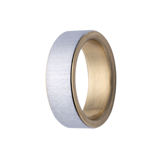 8MM Cobalt Spinner Men's Band with 14K Gold Interior Sleeve