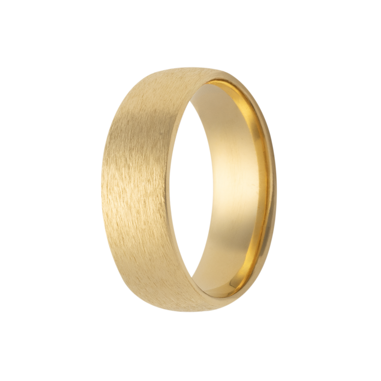 Solid Gold Dome Satin Men's Wedding Band