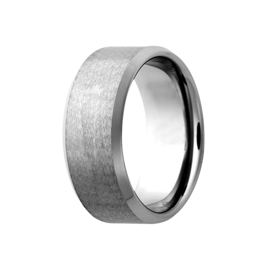 8MM Tungsten Beveled Satin Men's Band