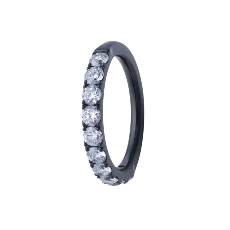 3MM Tapered Zirconium Lab Grown Diamond Half-Eternity Band