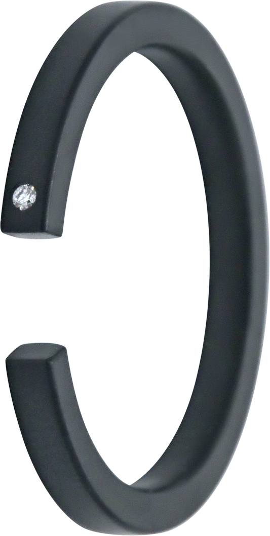 2MM Zirconium Open Band with Lab Grown Diamond