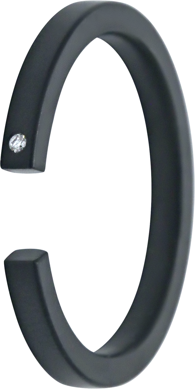 2MM Zirconium Open Band with Lab Grown Diamond