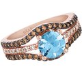 Le Vian rose gold diamond and aquamarine ring