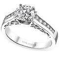 White gold semi-mount engagement ring
