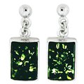 Sterling silver green amber earrings