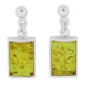 Sterling silver lemon amber earrings