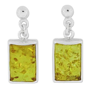 Sterling silver lemon amber earrings