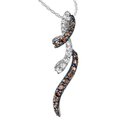 Cognac and white diamond freeform pendant