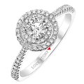Double halo white gold engagement ring