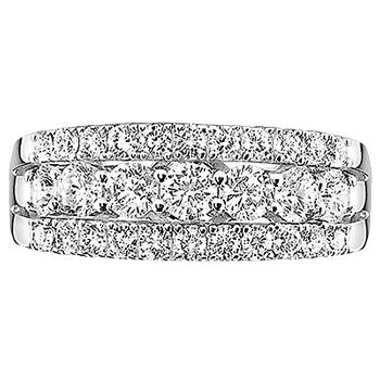 White gold triple row anniversary band