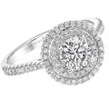 White gold double halo semi-mount engagement ring