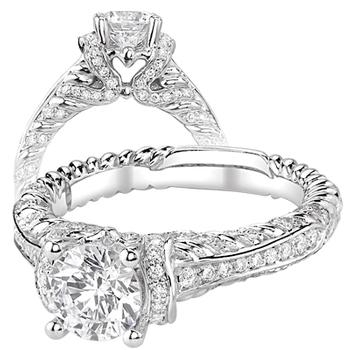White gold semi-mount engagement ring