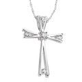 Sterling silver cross with diamond accents