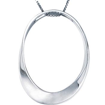 Elle - sterling silver oval pendant