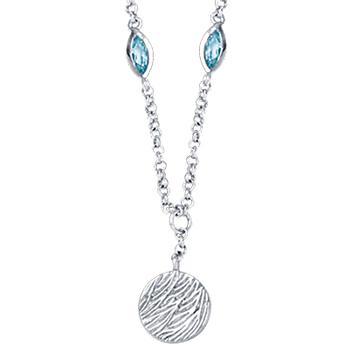 Sterling silver necklace with blue topaz accents