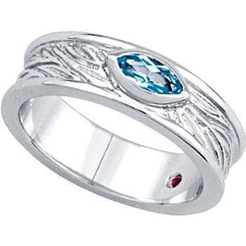 Sterling silver ring with blue topaz