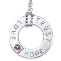 Sterling silver love, trust, hope pendant