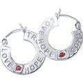 Sterling silver love,trust, hope earrings