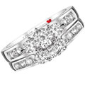 Three diamond bridal set with channel sides