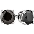 White gold enhanced black diamond stud earrings