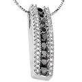 White gold black and white diamond pendant