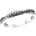 White and enhanced black diamond ring