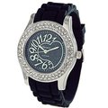 Watch with black dial and strap