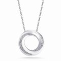 Argentium silver diamond circle pendant